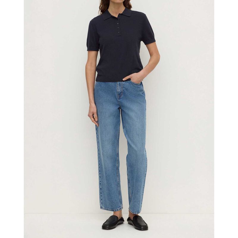 Assembly Label Sloane Cotton Cashmere Polo True Navy image number 3